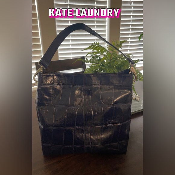 Kate Laundry Kate Landry Purse Large Leather Tote Multi pockets inside - Picture 7 of 7